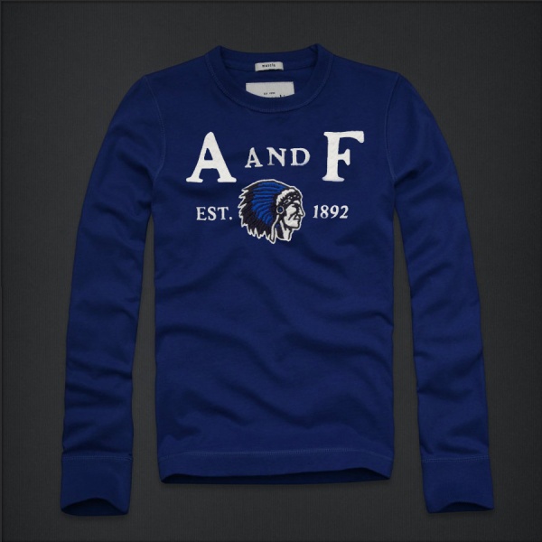 Abercrombie Fitch Hombres De Cuello Redondo Largo Remera AF5924
